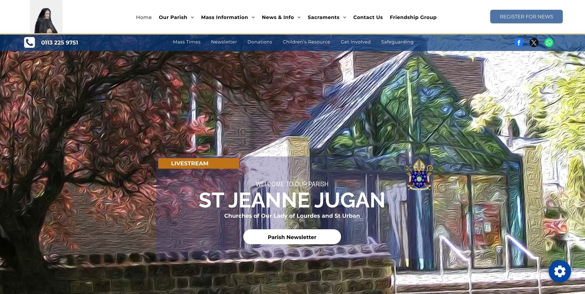 A screenshot of the website for st. jeanne jugan.