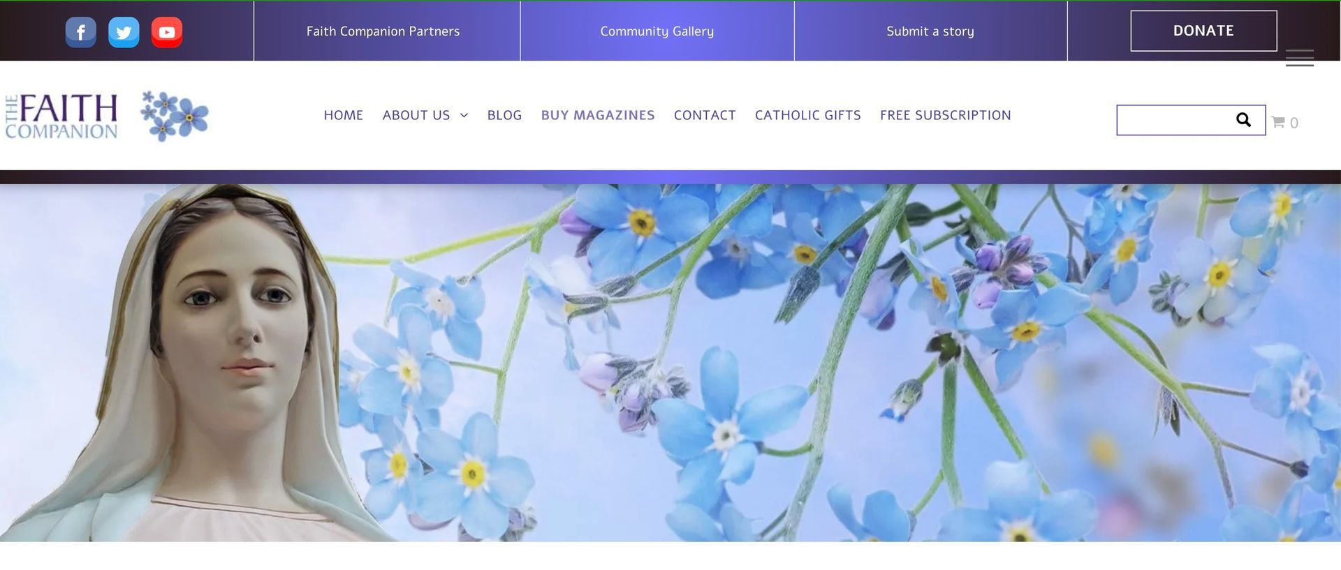 A website with a picture of a woman and flowers on it