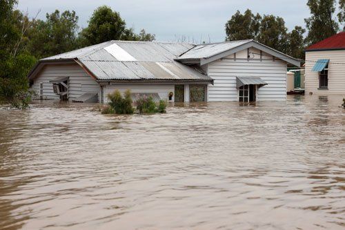 House in floodwater