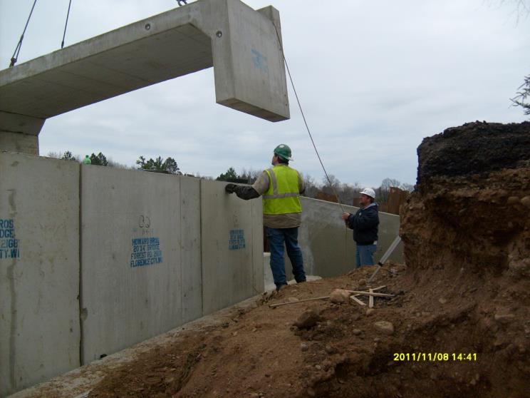 Huge Concrete Being Lifted — Arbor Vitae, WI — Howard Bros.