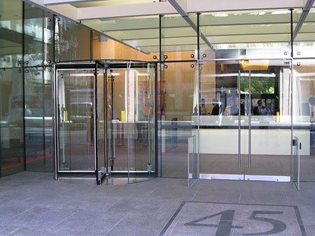 Commercial Glass — Glass Rotating Door in Pleasanton, CA