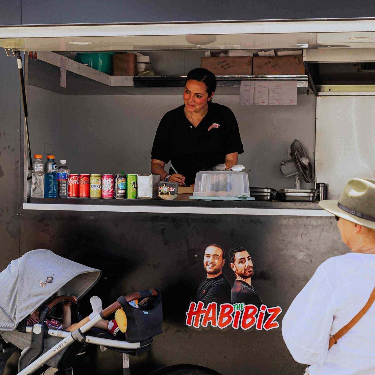 Woman in Food Truck, Habibiz, Takes an Order — The Habibiz Catering in Port Macquarie, NSW 