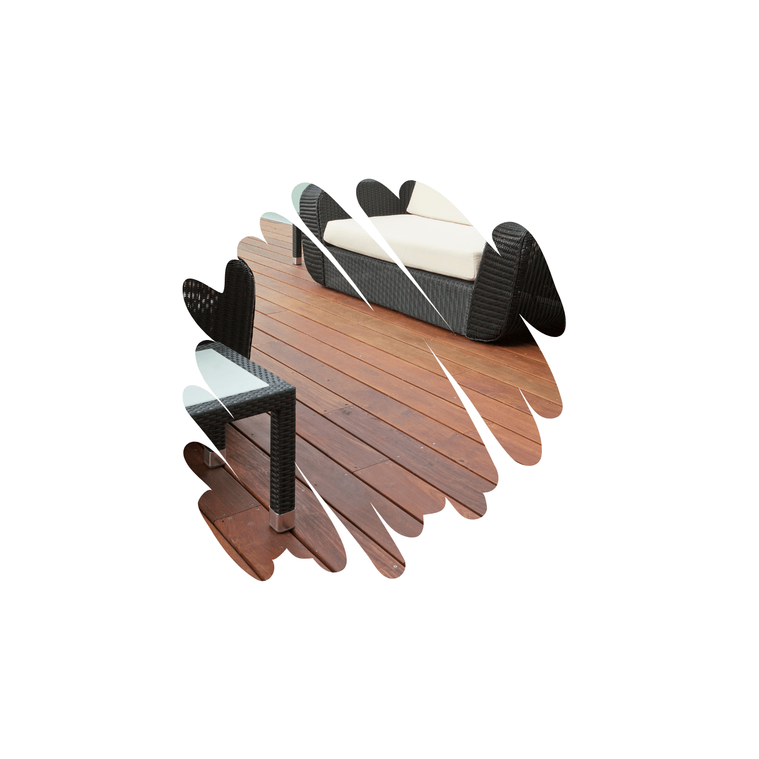 Deck being painted with a protective wood stain by a professional painter.