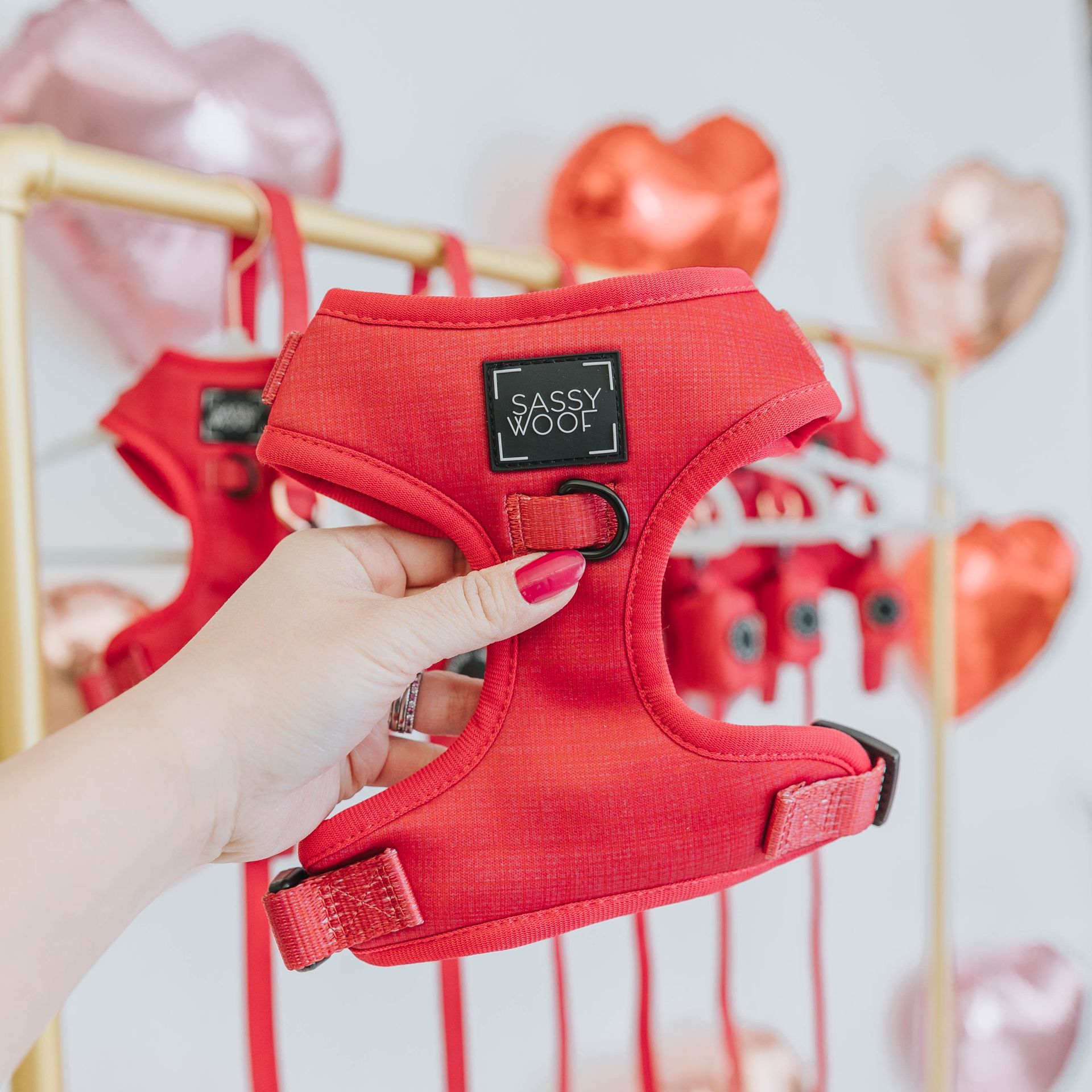 Dog Adjustable Harness-Neon Red