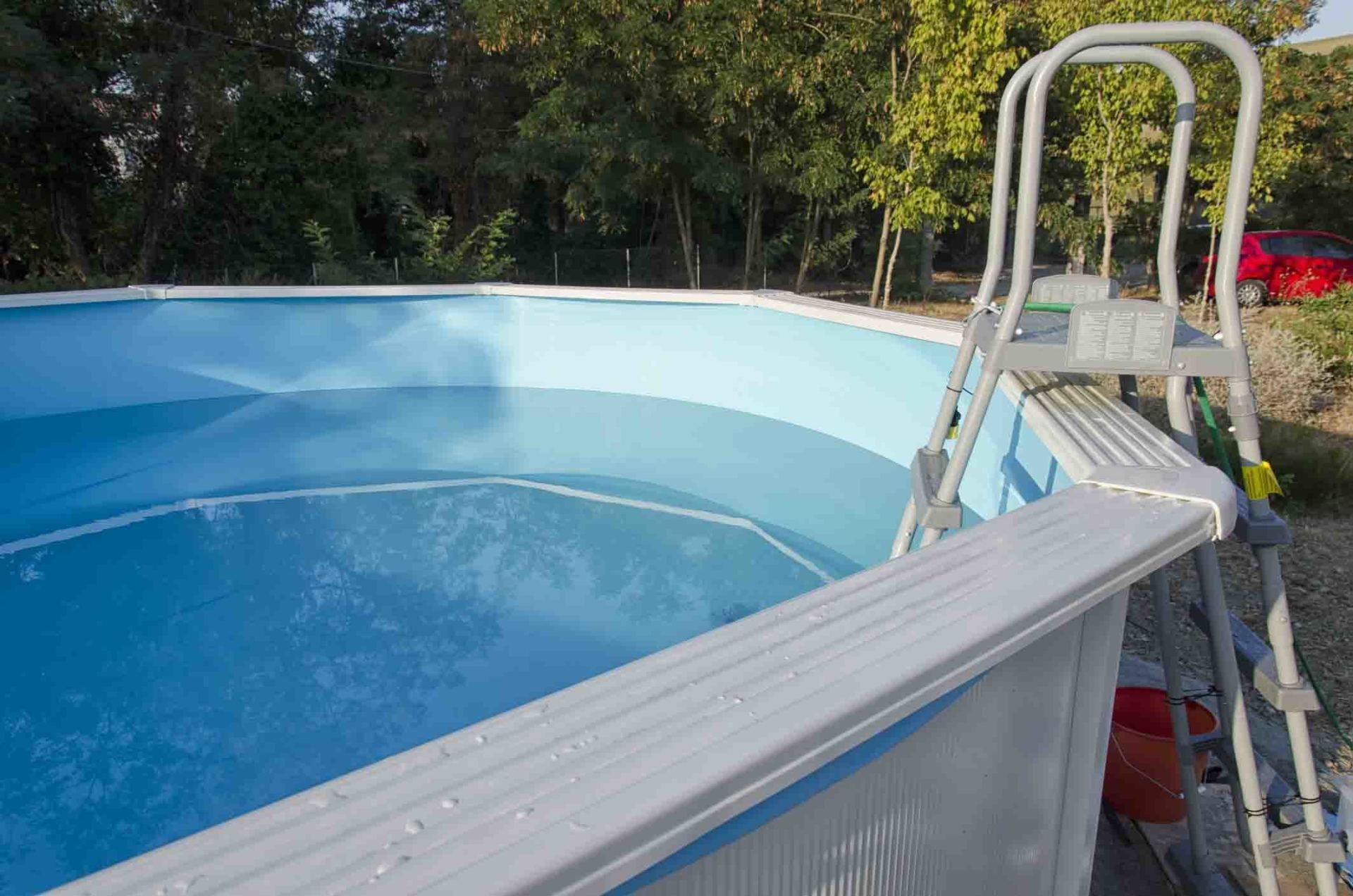 Metal Frame Swimming Pool Ready For a Bath — St. John, IN — St. John Pool Center