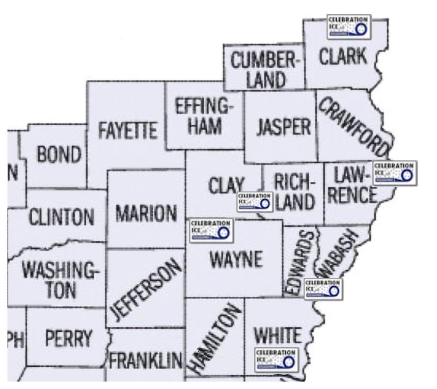 Hancock Ice Delivery — Service Map For Illinois In Jasper, IN