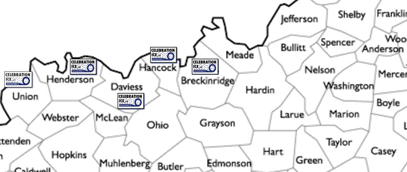 Knox Ice Delivery — Service Map For Kentucky In Jasper, IN