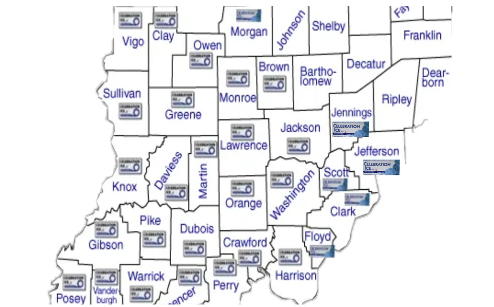Dubois Ice Delivery — Service Map For Indiana In Jasper, IN