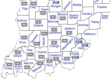 Dubois Ice Delivery — Service Map For Indiana In Jasper, IN