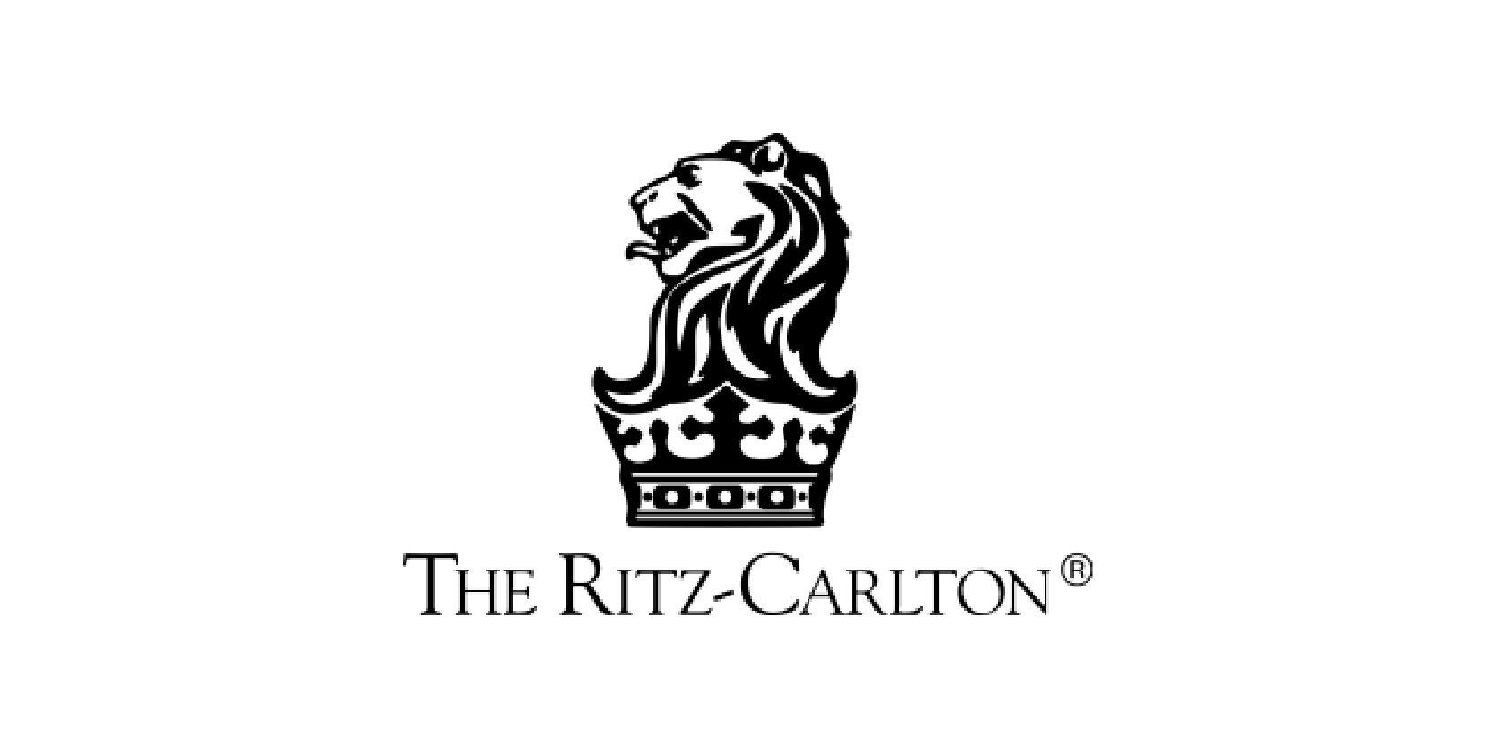 The Ritz-Carlton logo: a crowned lion emblem above the brand name. The design is in black and white.