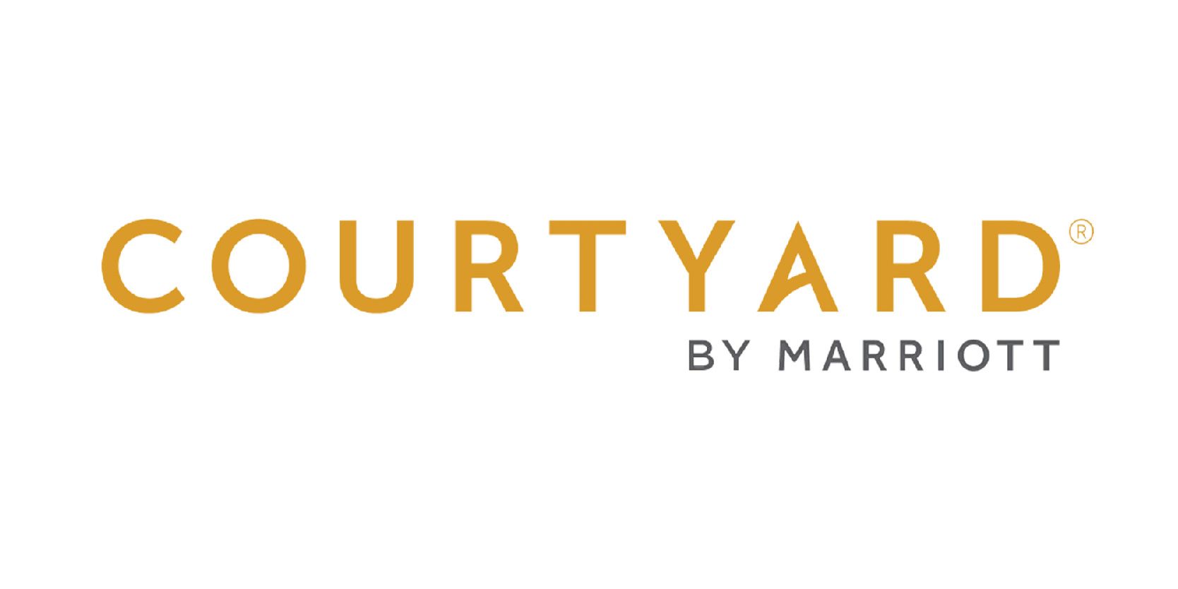 Courtyard by Marriott logo with gold text and a gray tagline.