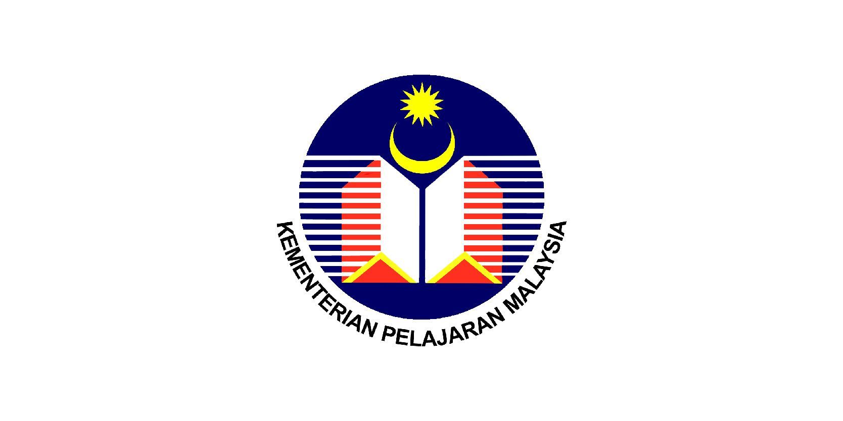 The logo of the Ministry of Education Malaysia, featuring a blue circle with a crescent moon, a star, and an open book.