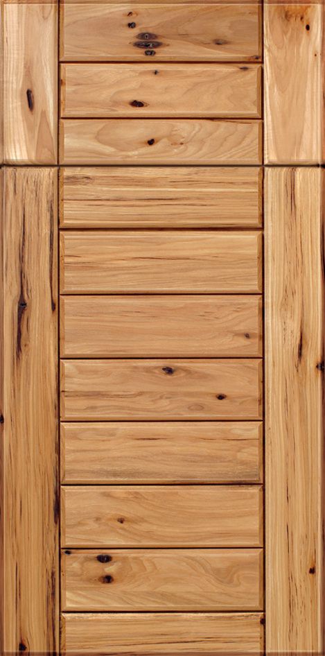 Wooden cabinet door with horizontal planks.