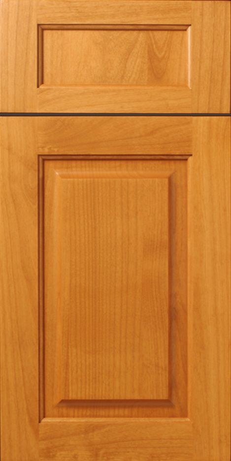Wooden cabinet doors with a light brown finish.