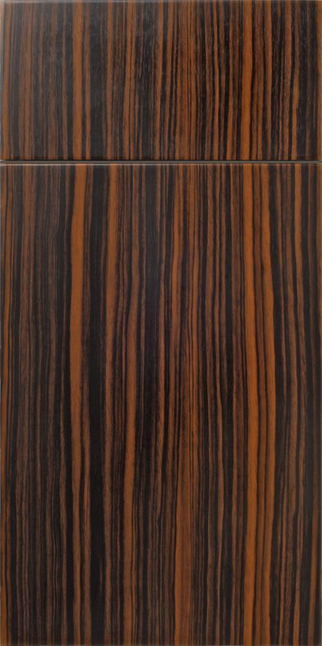 Dark wood grain cabinet door. Vertical black and brown streaks.