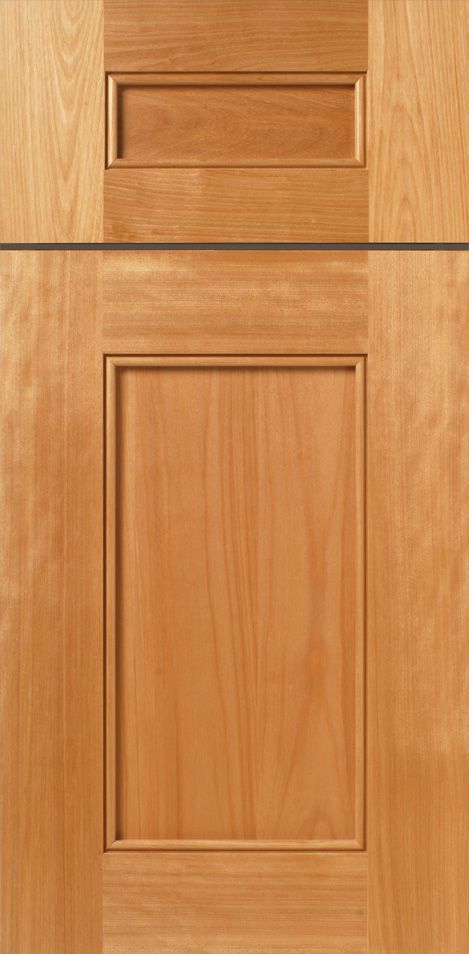 Wooden cabinet door with rectangular recessed panels.