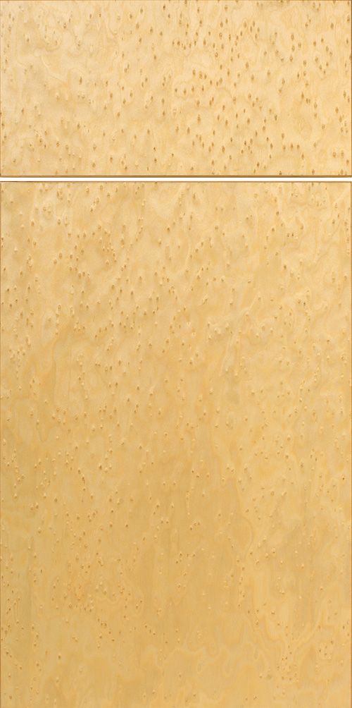 Light brown wooden cabinet door with fine texture and horizontal panel.