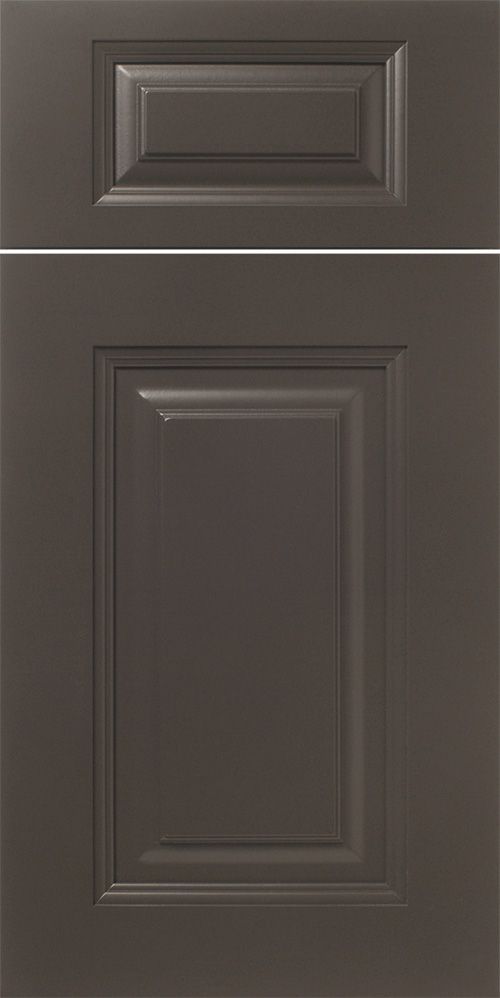 Dark brown kitchen cabinet door with raised panel design.