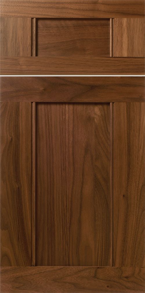 Wooden cabinet door showing two panels with wood grain.