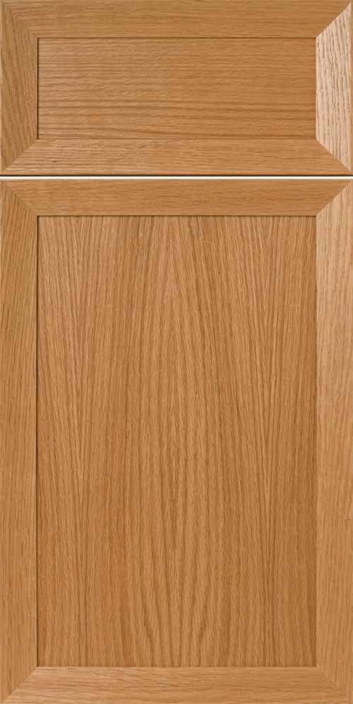 Wooden kitchen cabinet door, oak with raised panel and Shaker style.