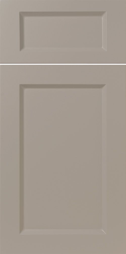 Two-panel cabinet door; light gray with recessed panel detail.