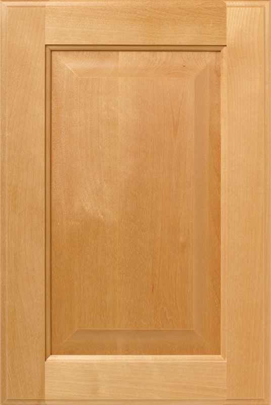 Light wooden cabinet door with a raised panel.