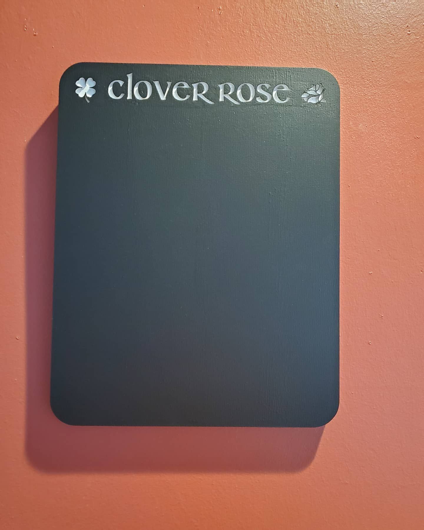 Black chalkboard with the words