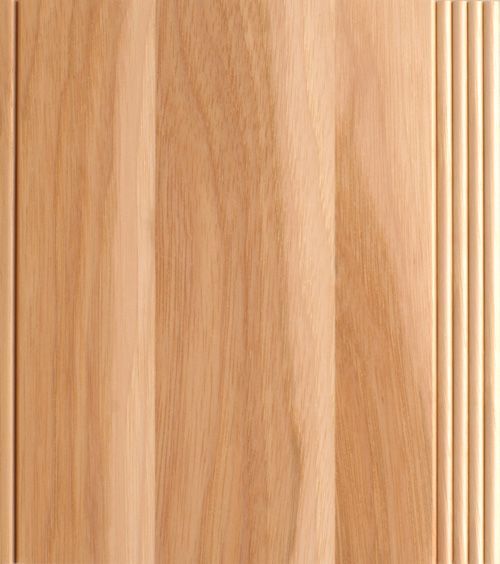 Light wooden panel with vertical grooves on the right side.