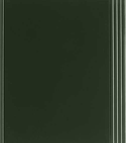 Dark green door panel with vertical grooves on the right side.