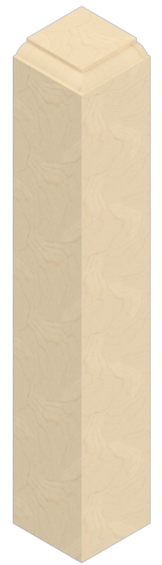 A beige, rectangular, column with a square top. The top has layered edges.