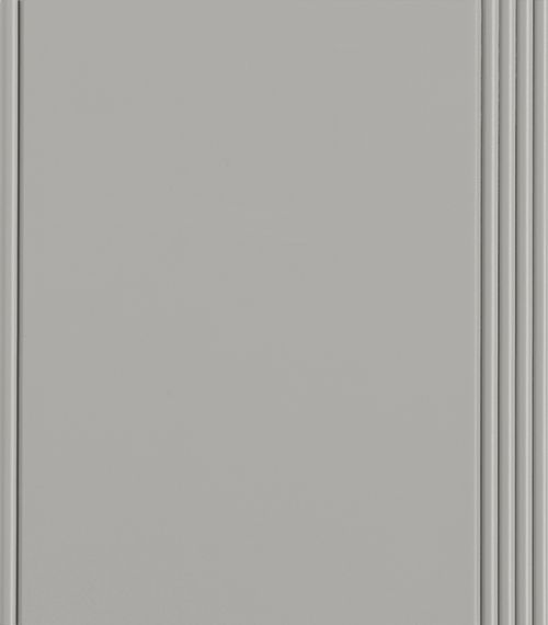 Gray panel with vertical grooves on the right side.