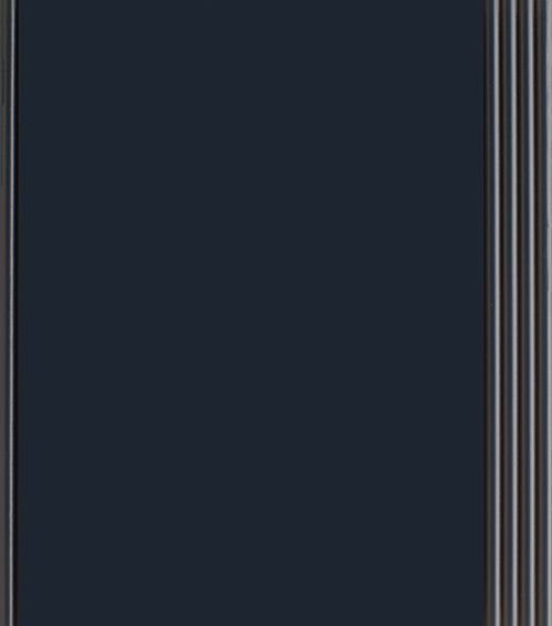 Dark blue panel with vertical gray ridges on the right and a gray border.