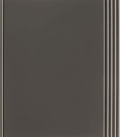 Dark gray rectangular panel with thin, vertical lines on the right.