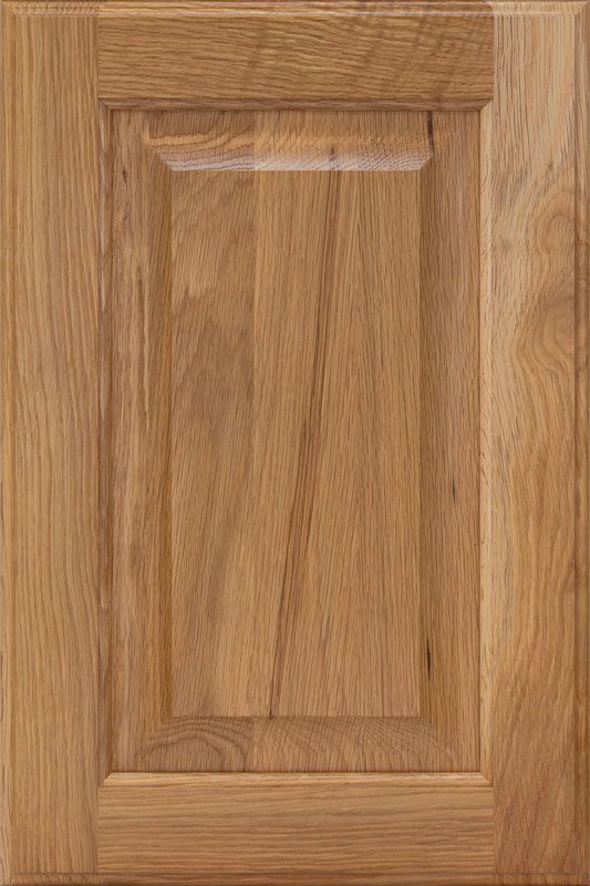 Oak cabinet door with raised panel.