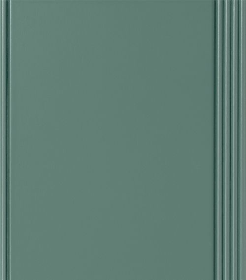 Green panel with vertical ridged detailing on the right and left sides.