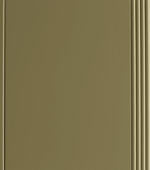 A rectangular panel in a muted olive green with a ribbed design on the right edge.