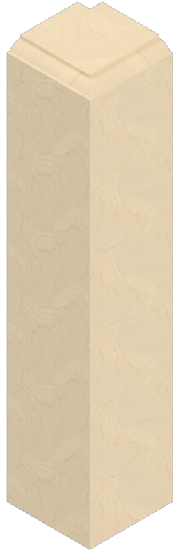 Beige rectangular pillar with a decorative top.