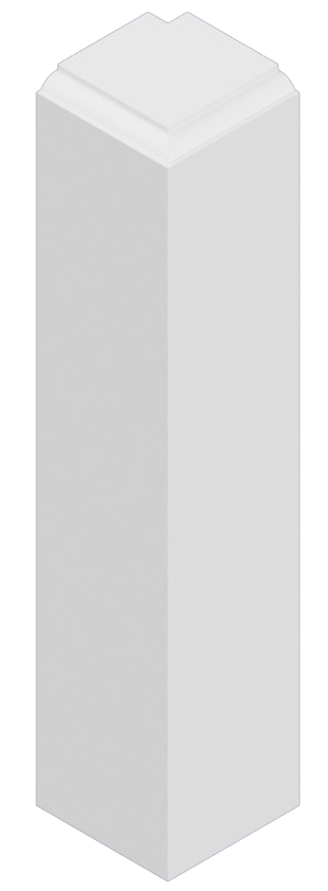 White angled corner molding.