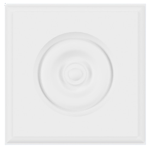 White square ceiling medallion with a central circular design.