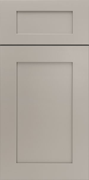 Gray cabinet door with recessed panel.