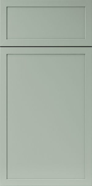 Light green cabinet door.