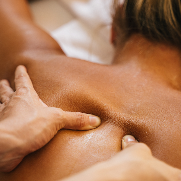 A client receiving a deep tissue massage from Sandstone Therapeutic Massage in Novi, MI. 