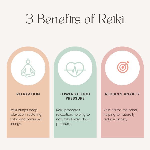 A poster showing the 6 benefits of reiki