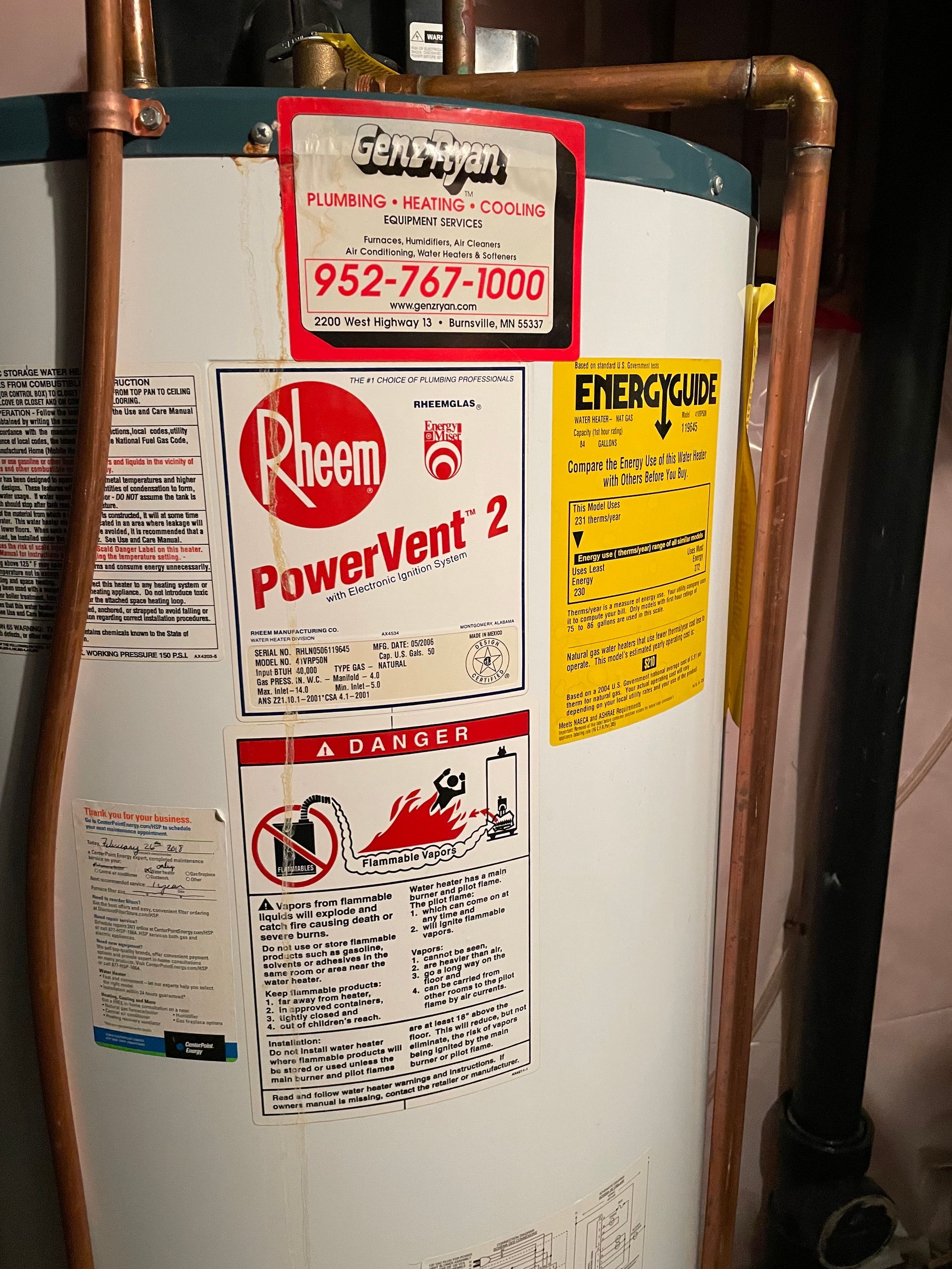 Water heater repair.