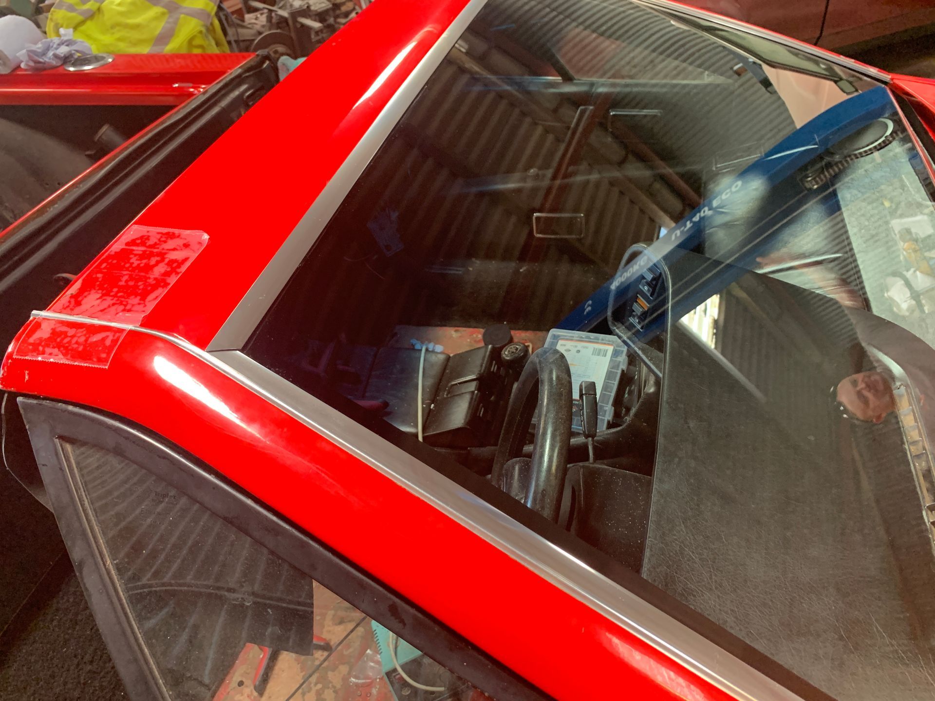 Eziglass - Vehicle Glazing Services gallery image. Lotus Esprit windscreen remove and refit.