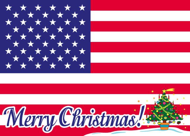 USA Merry Christmas flag