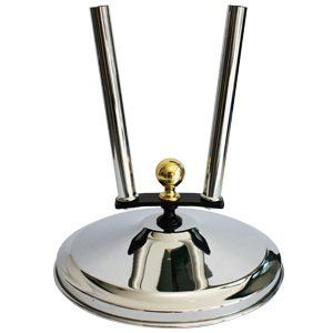 base ottone cromato per due aste