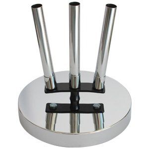 base ferro cromato per tre aste