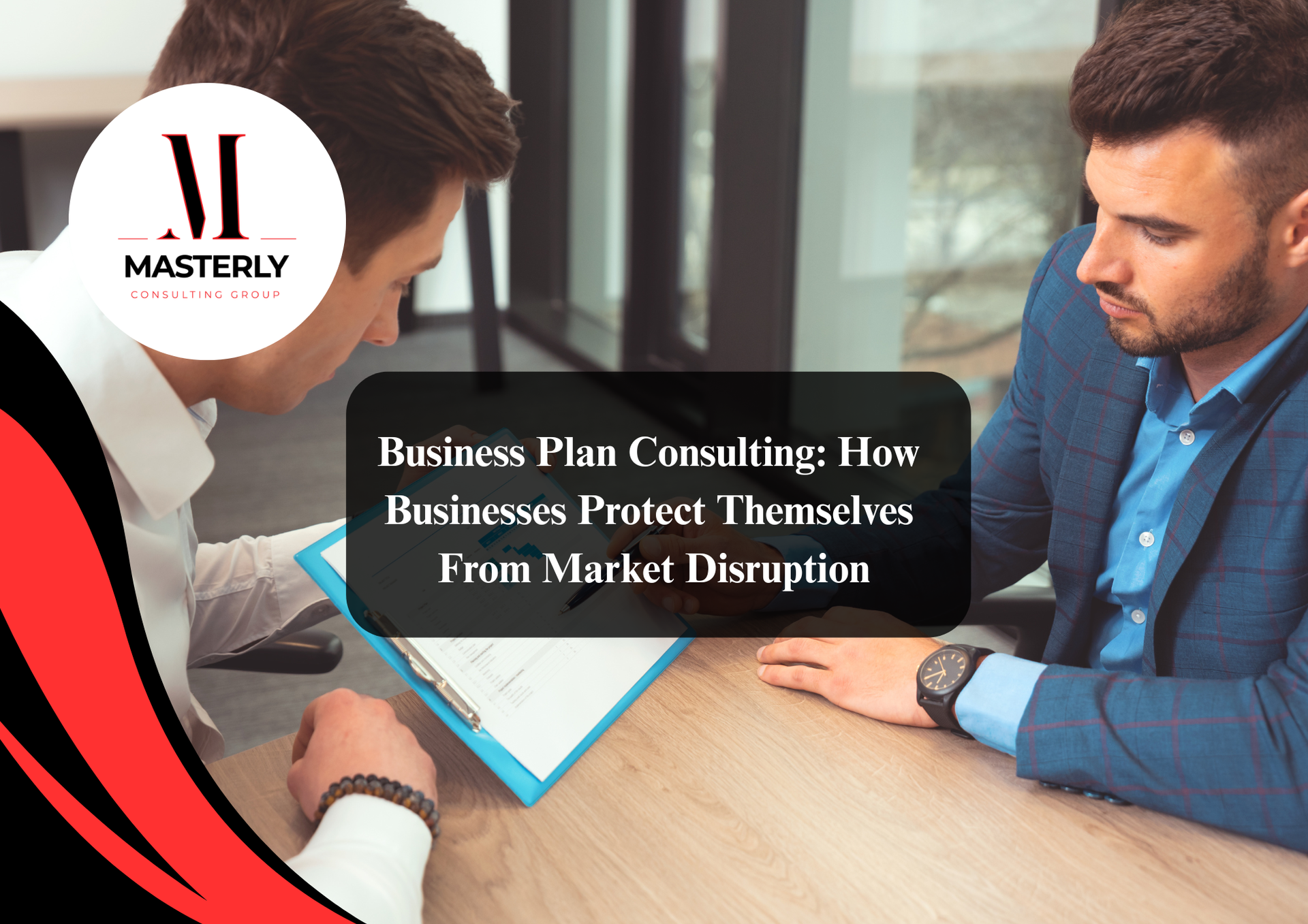 Business consulting team meeting with company leaders.