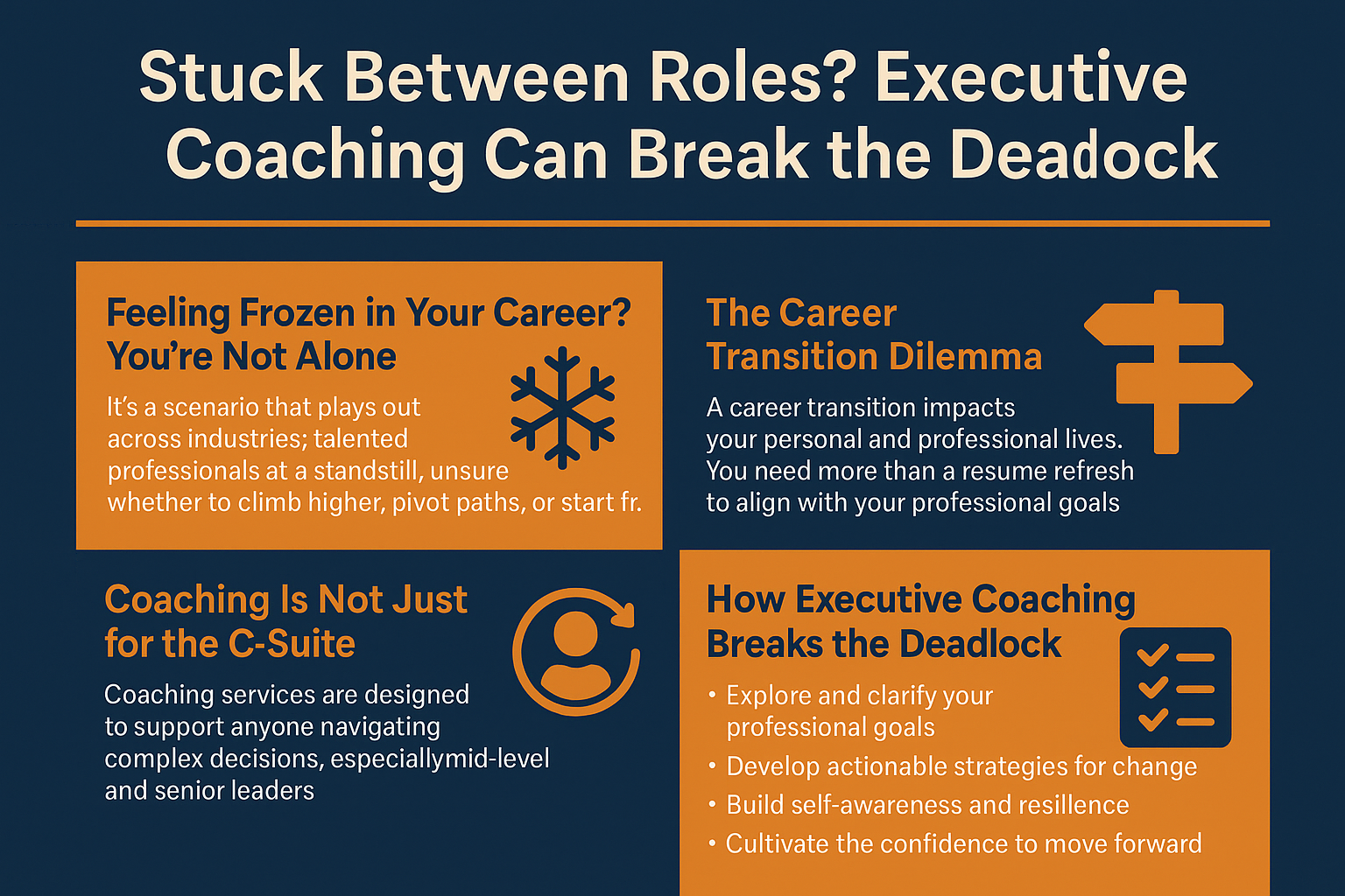 Feeling Frozen in Your Career? You’re Not Alone – Describes the common experience of career stagnation and uncertainty across industries.
